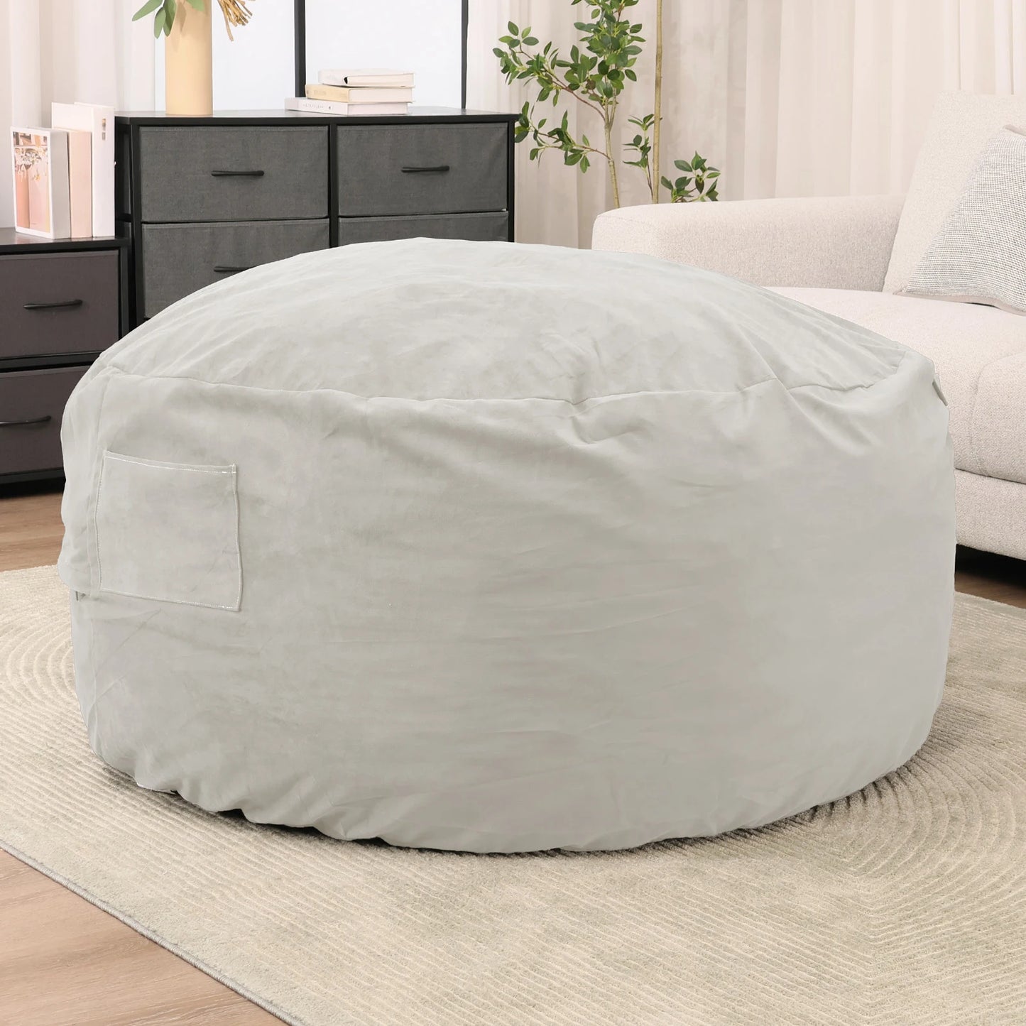 Bean Bag Chair With Removable Washable Cover For Living Room