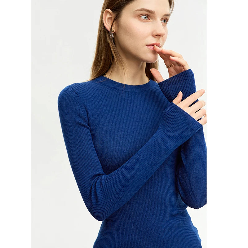 AMIICN Minimalism Women Sweater Slim Fit Turtleneck Warm Knit