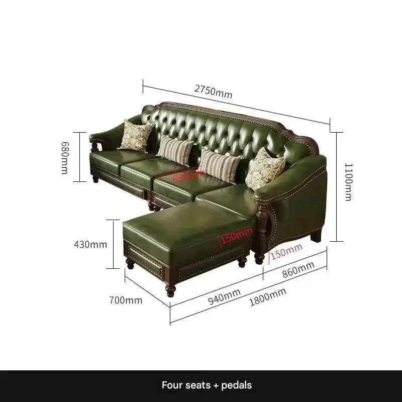 Leather Sofa Set With Armchair And Recliner For Living Room