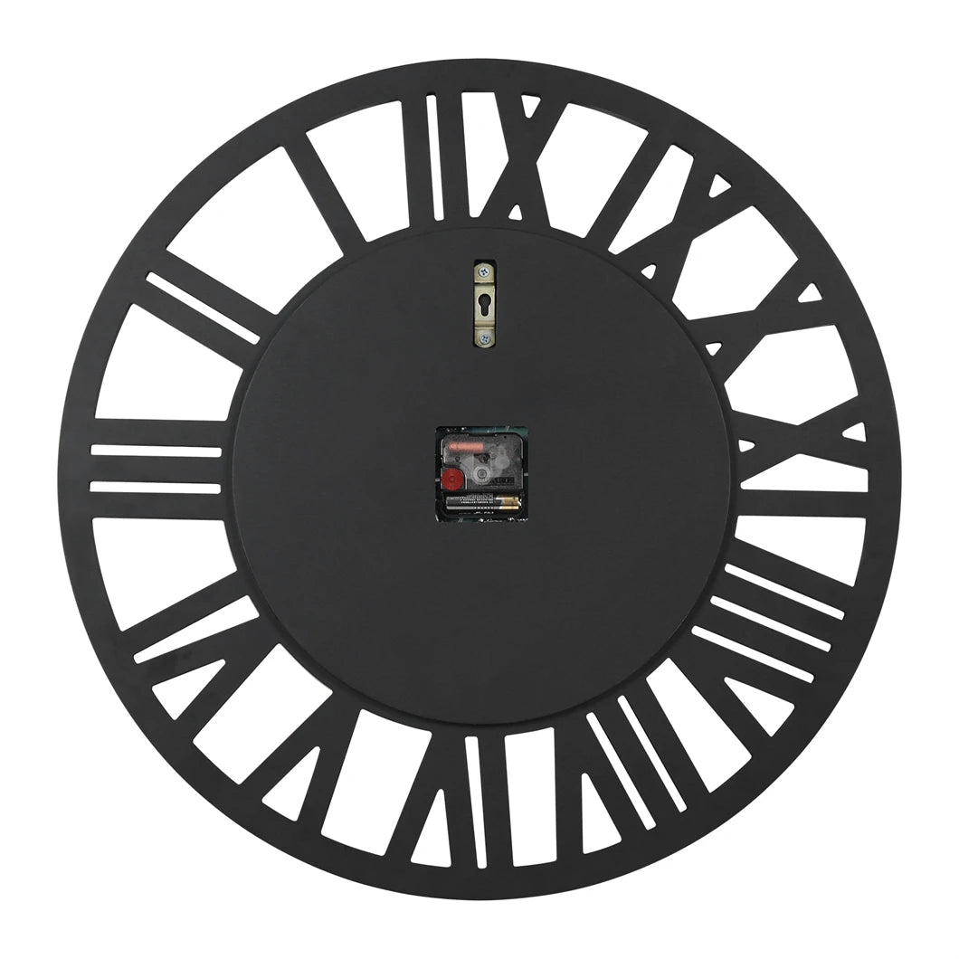Large Mirrored Round Wall Clock With Beveled Roman Numerals