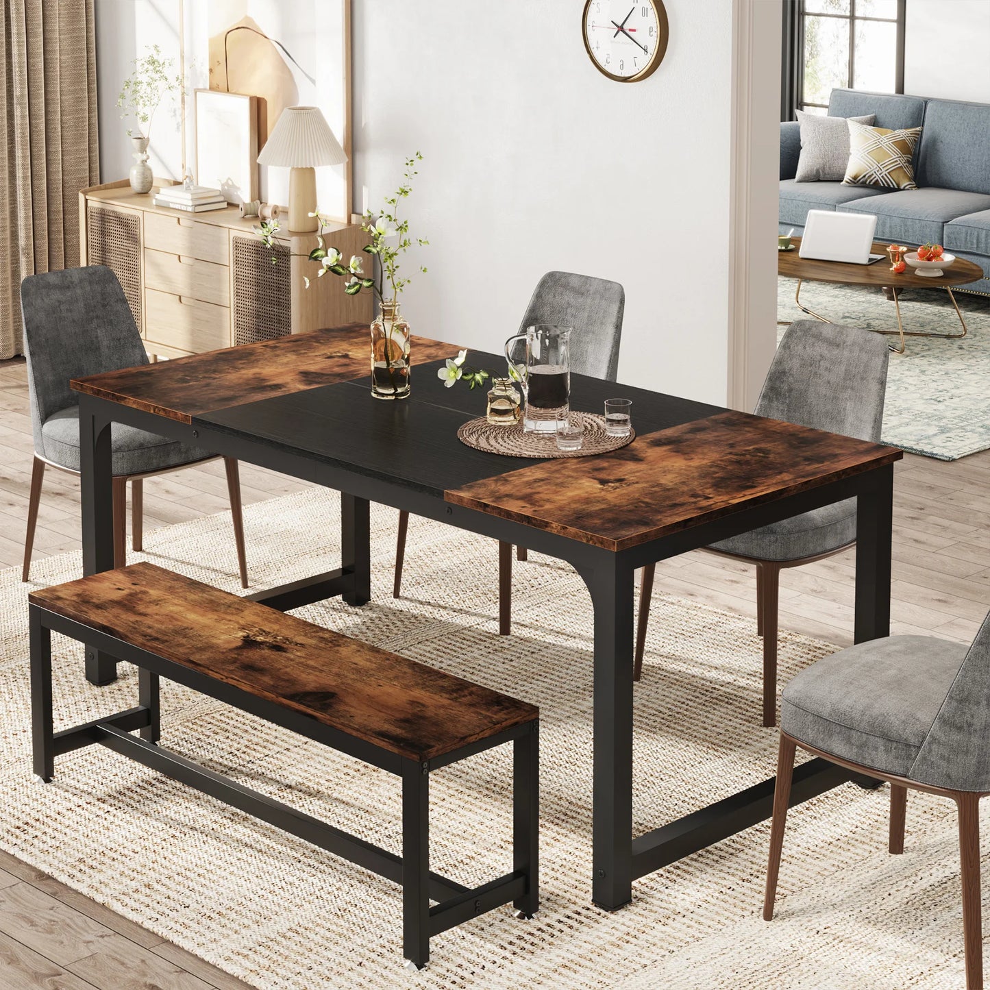 Tribesigns Rectangular Dining Table For 6 To 8 People