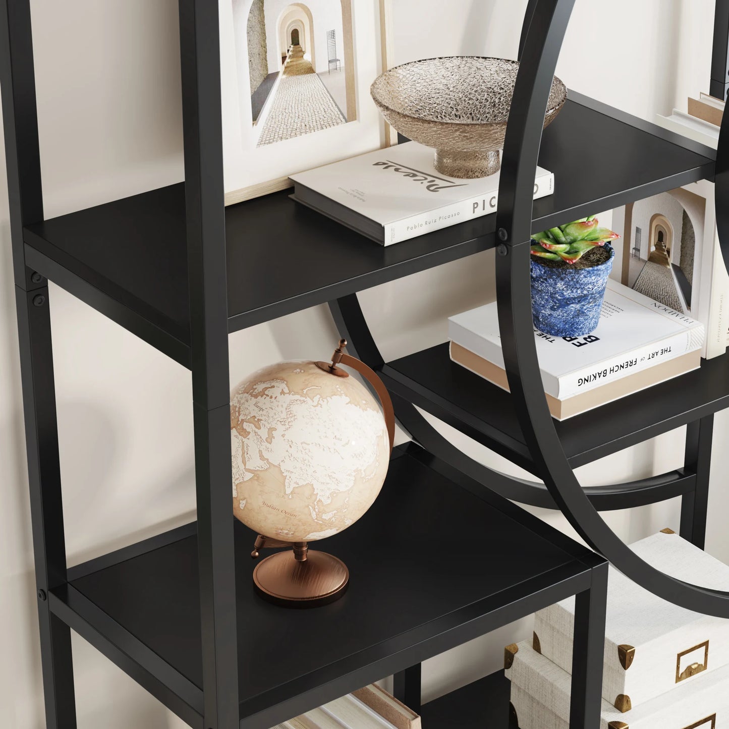 Tribesigns Industrial 5 Tier Etagere Bookcase Freestanding Organizer