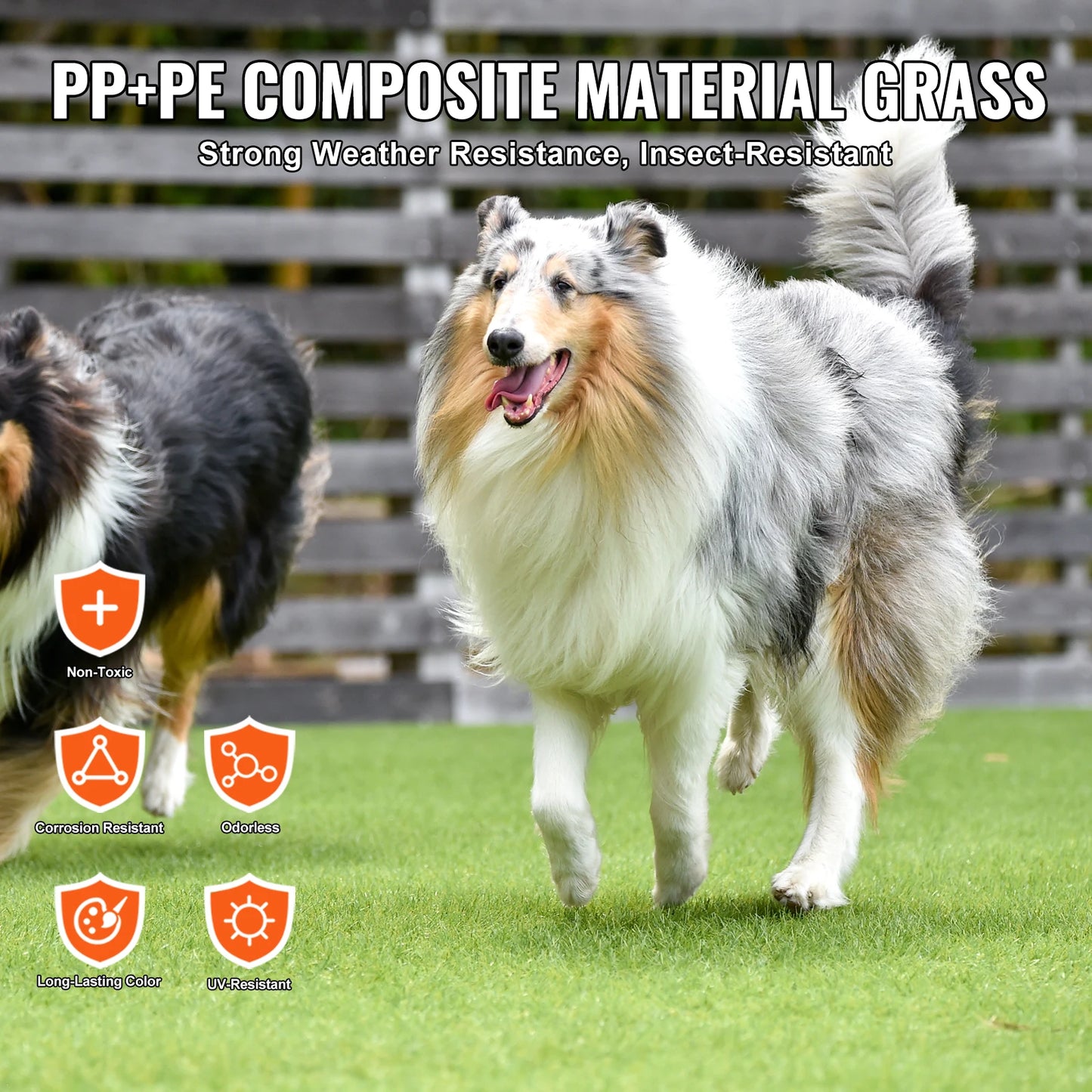 SucceBuy Artificial Grass Rug Outdoor Turf Door Mat Drainage Holes