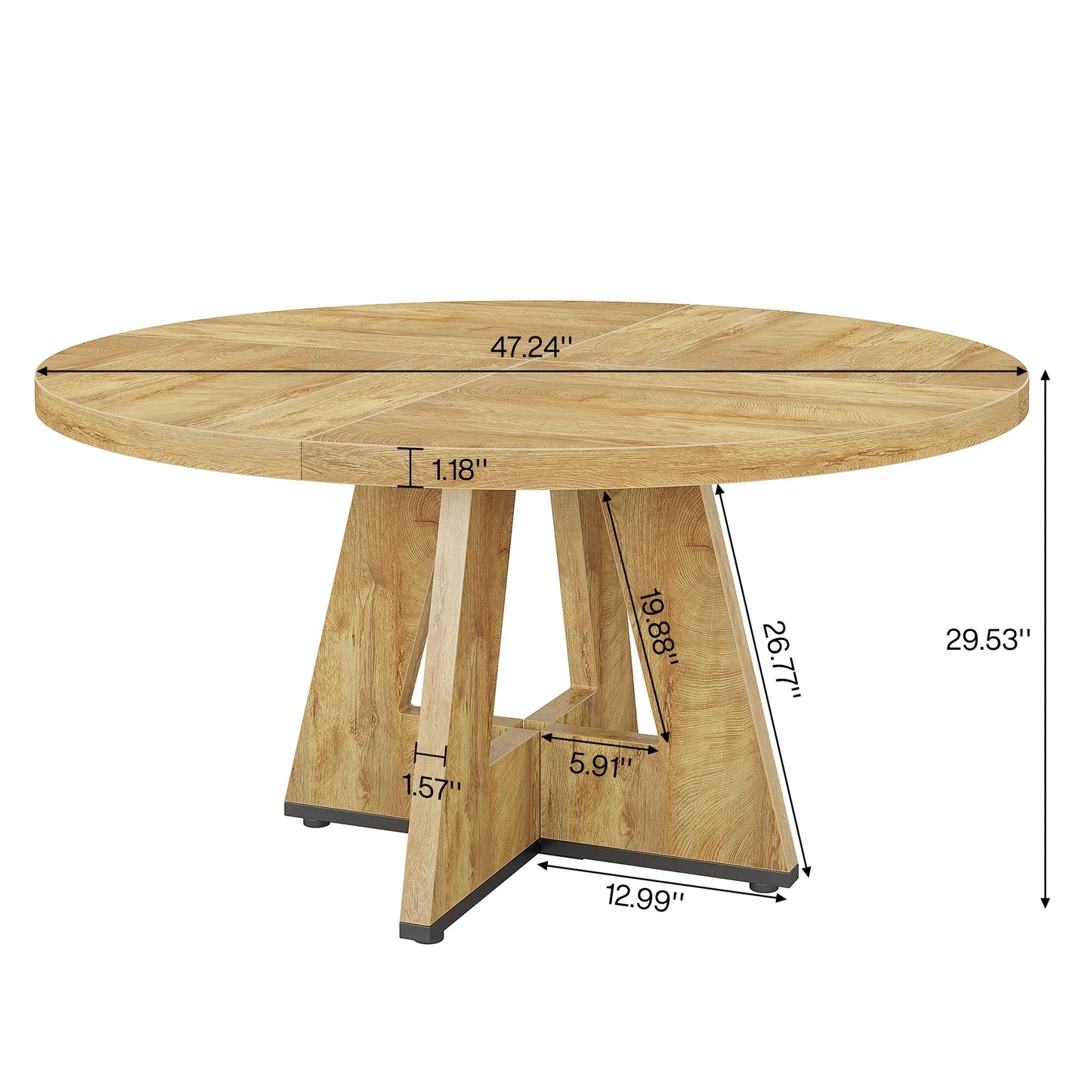 Tribesigns Round Dining Table For Four Farmhouse Kitchen