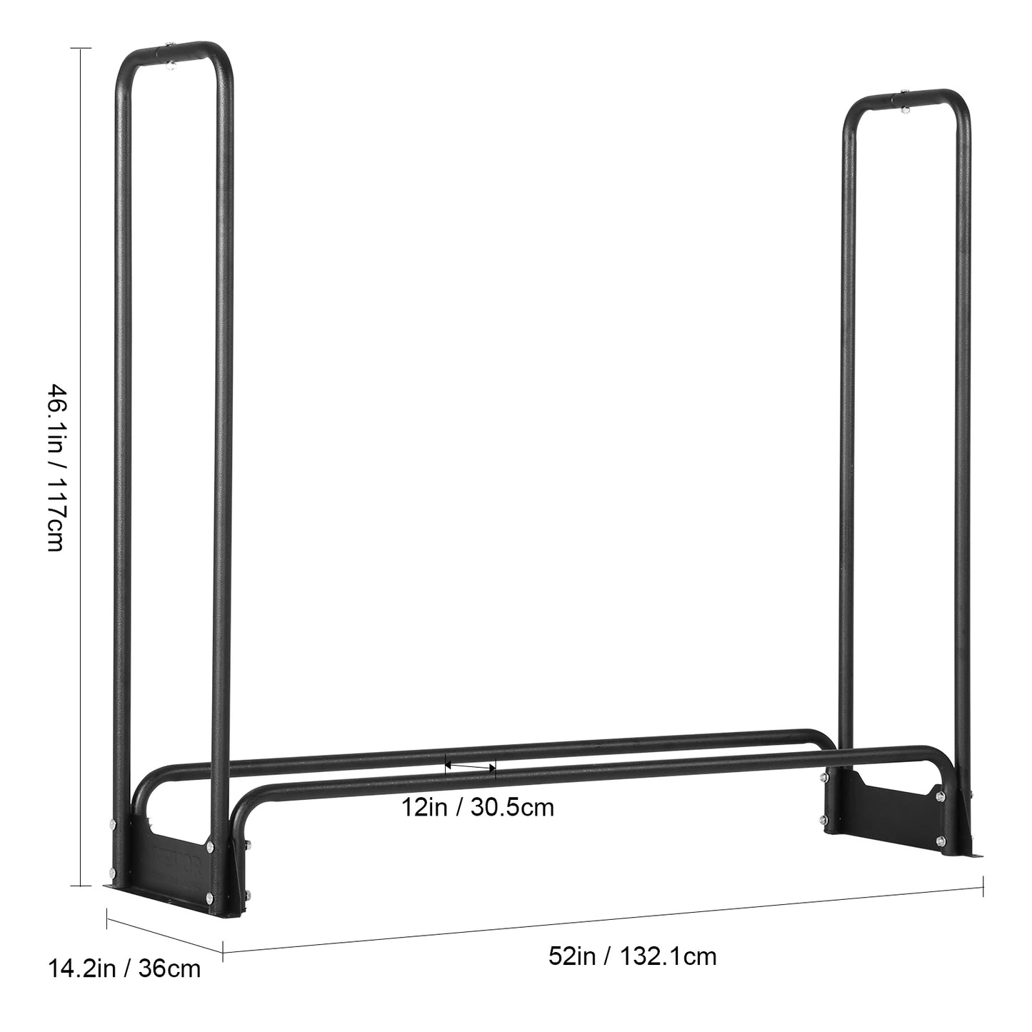 SucceBuy Outdoor Firewood Rack With Waterproof Cover Heavy Duty Holder