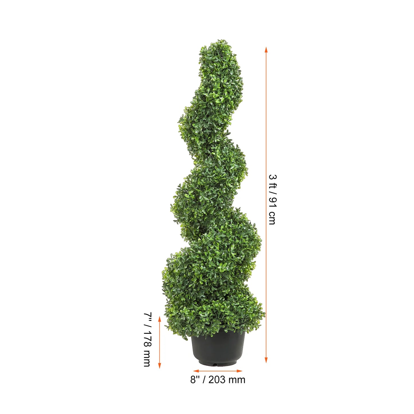 SucceBuy Artificial Boxwood Tower Topiary Spiral Plant For Outdoor Decor