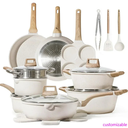 XMSJ 21 Piece Nonstick Pots and Pans Induction Cookware Set