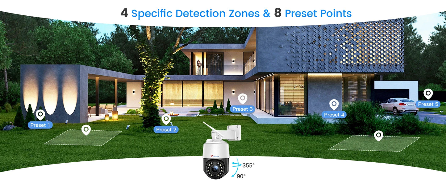 Ctronics 4K 8MP Outdoor WiFi Surveillance Camera With Auto Tracking