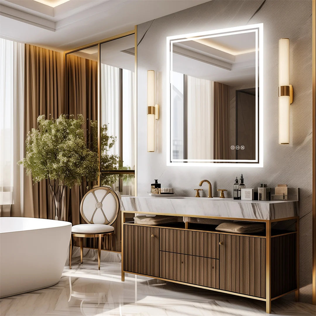 LUVODI Illuminated LED Backlit Bathroom Mirror Frameless Defog