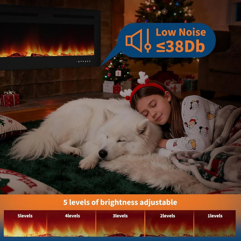 Electric Fireplace Insert With Remote, 3 Heat Modes, 12 Colors