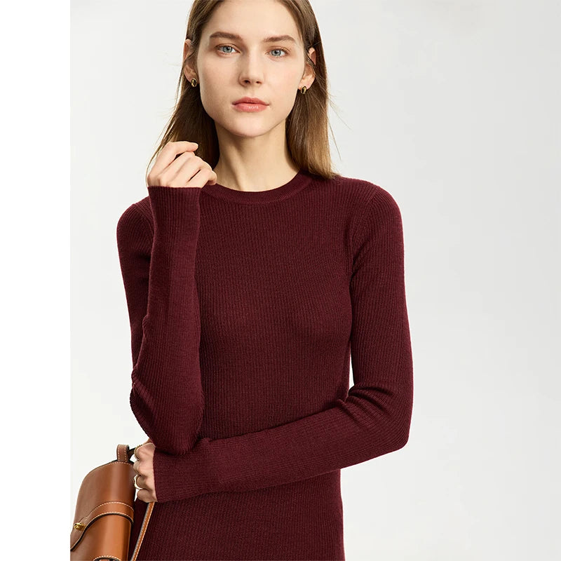 AMIICN Minimalism Women Sweater Slim Fit Turtleneck Warm Knit