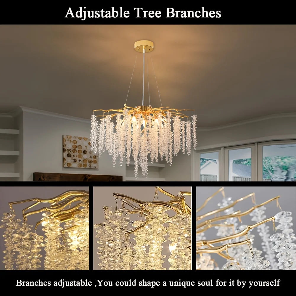 Modern Luxury Chandelier With Tree Branch Design And Tassels