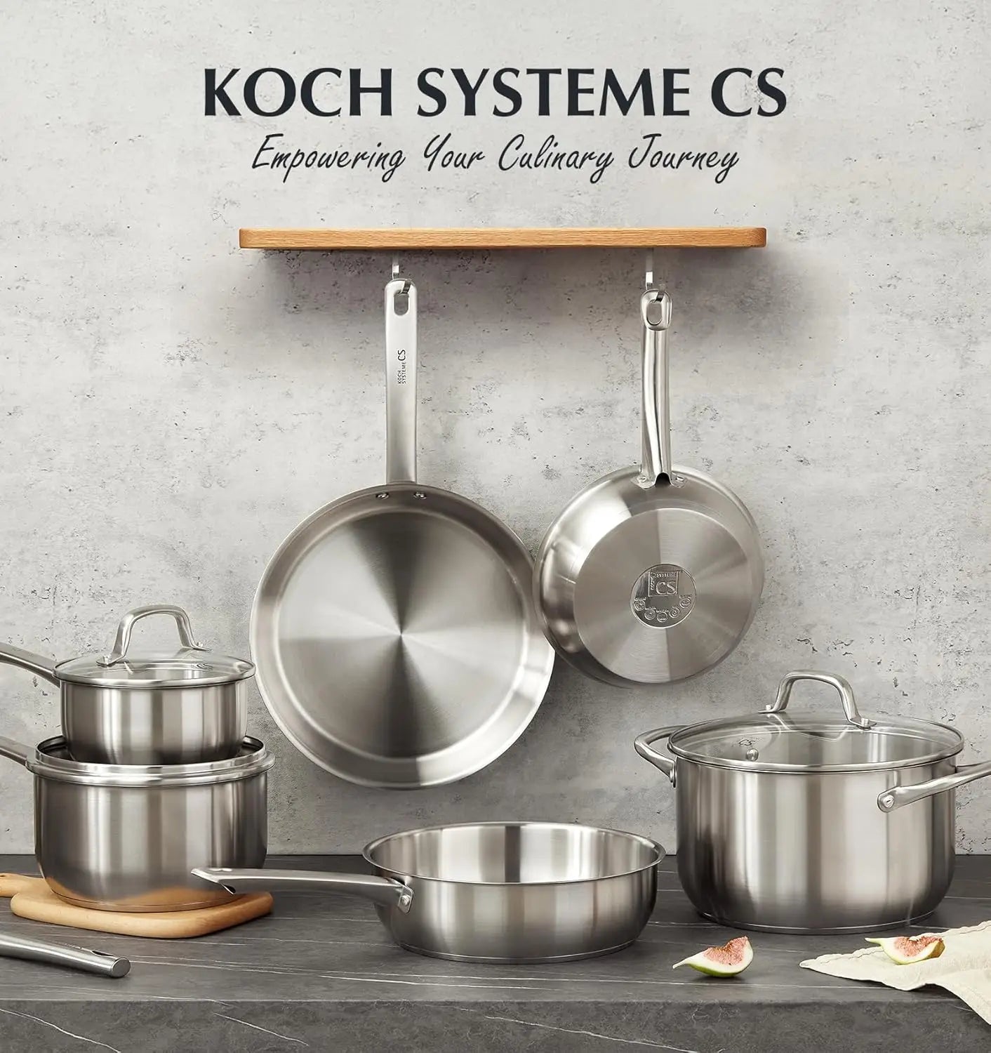 KOCH SYSTEME CS 10-Piece Stainless Steel Cookware Set Induction Ready