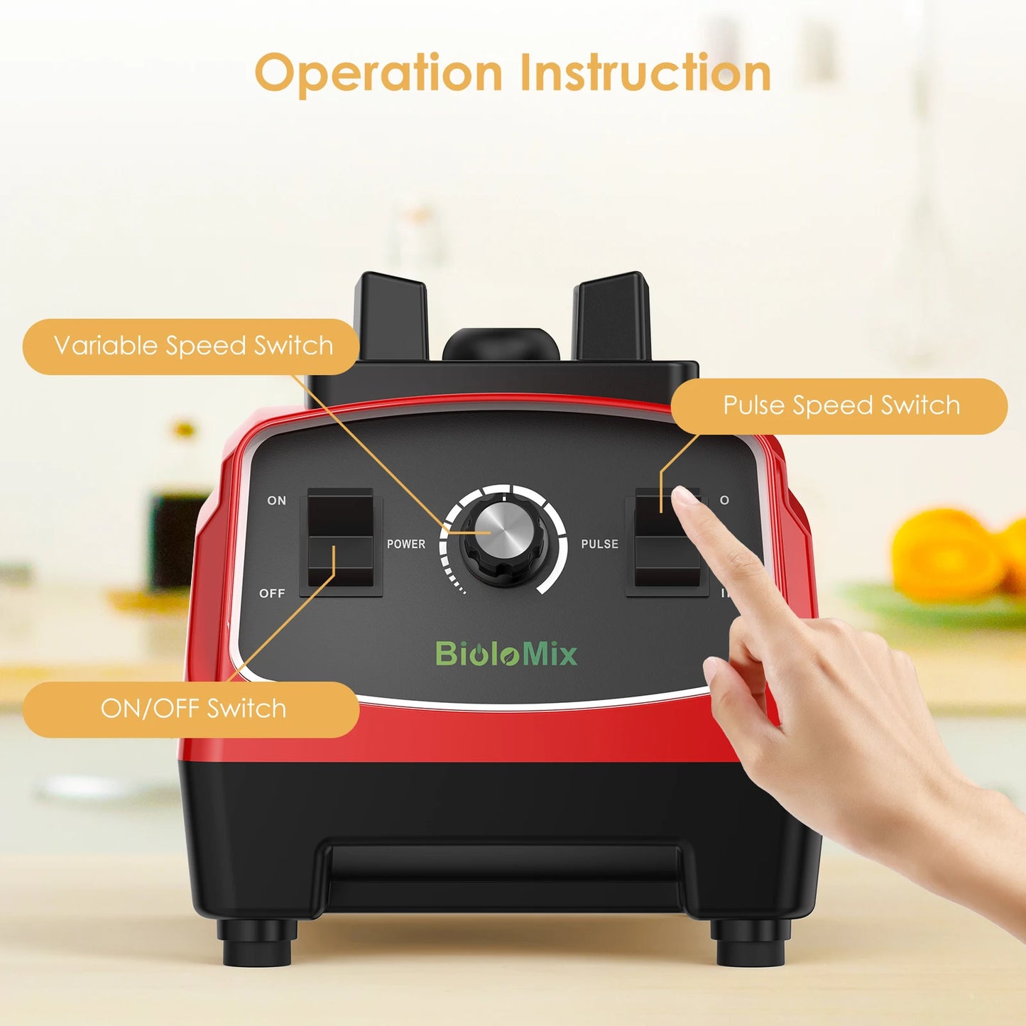 Biolomix BPA Free 3HP 2200W Commercial Blender Mixer Juicer
