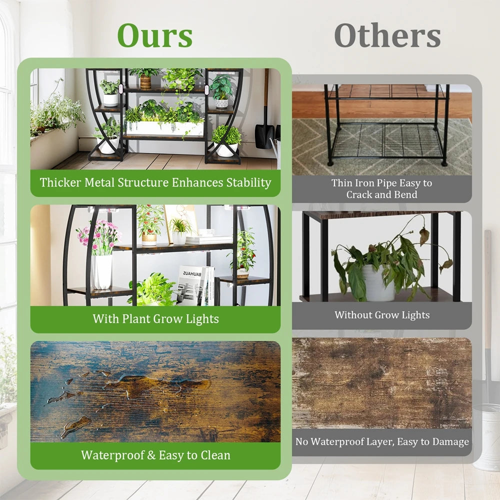 Half Moon Shape Plant Stand Industrial Multilayer Shelf Rack