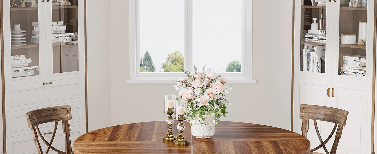 Tribesigns Round Dining Table For Four Farmhouse Kitchen