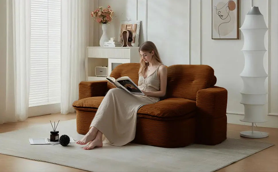 NONECN Convertible Folding Sofa Bed 2-In-1 Memory Foam Sleeper