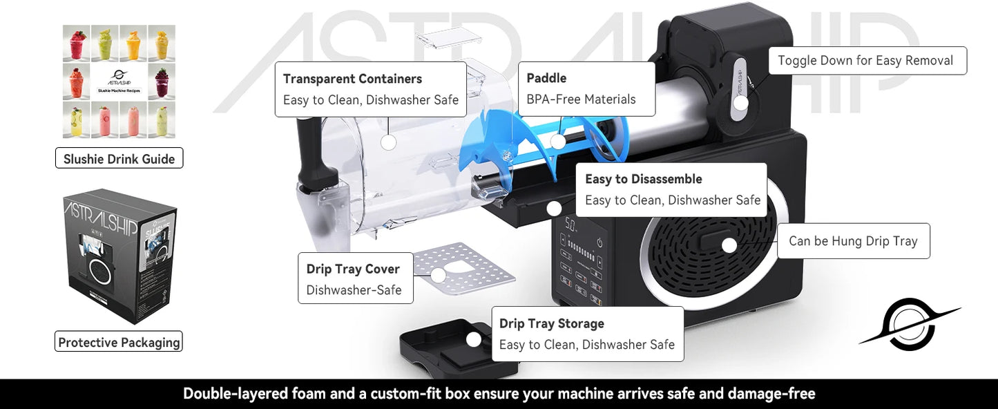 Astralship Slushie Machine With 6 Presets And Smart Temp Control
