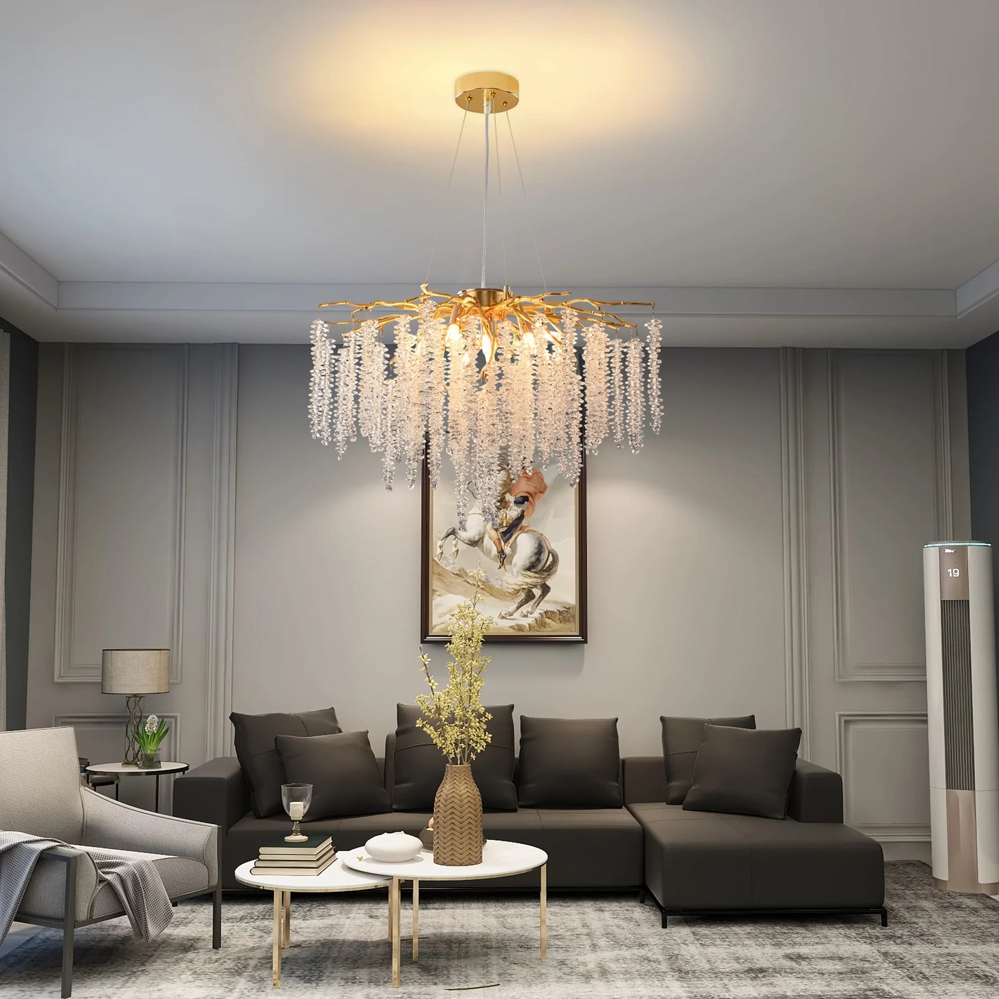Modern Luxury Chandelier With Tree Branch Design And Tassels