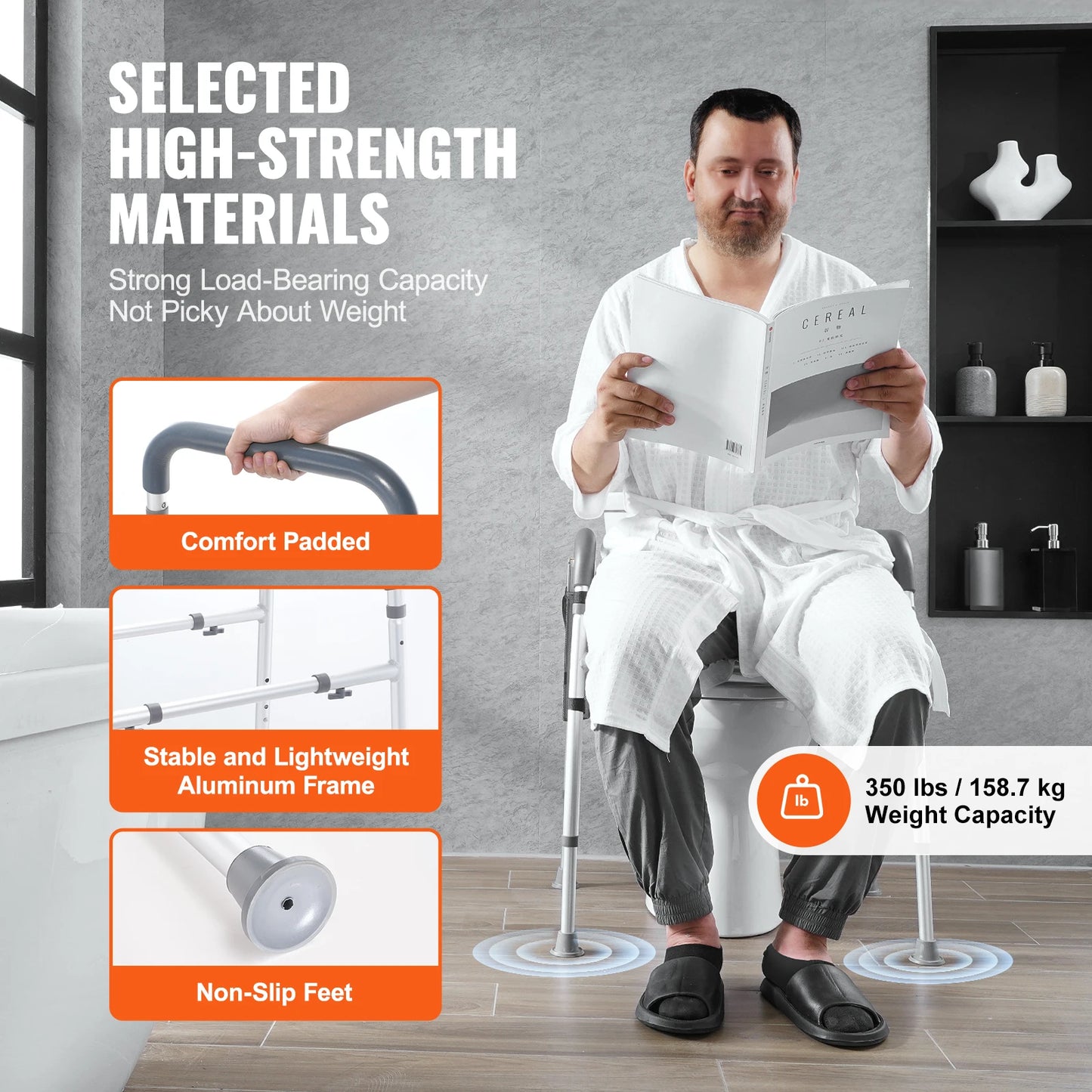 Raised Toilet Seat With 7-Position Height Adjustment