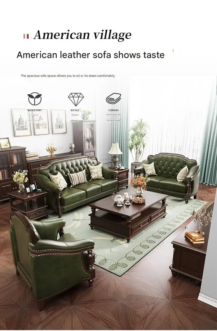 Leather Sofa Set With Armchair And Recliner For Living Room