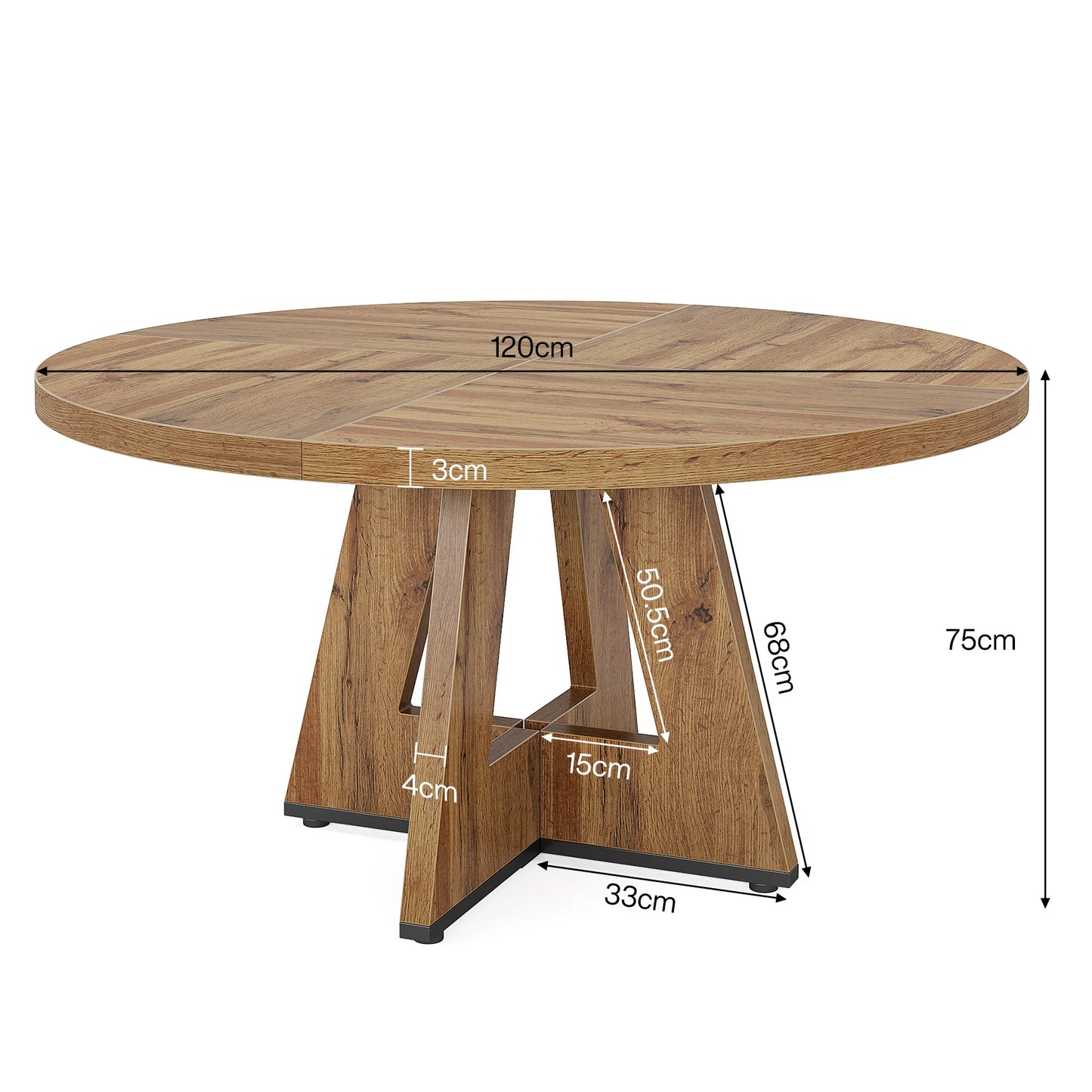 Tribesigns Round Dining Table For Four Farmhouse Kitchen