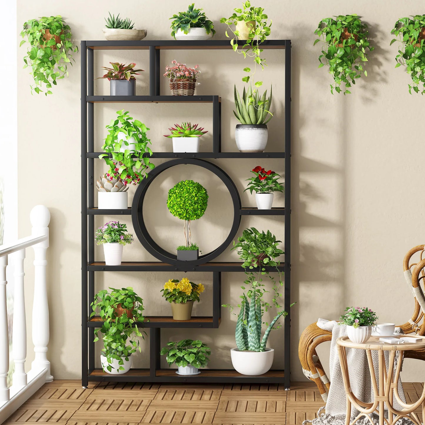 Tribesigns Industrial 5 Tier Etagere Bookcase Freestanding Organizer