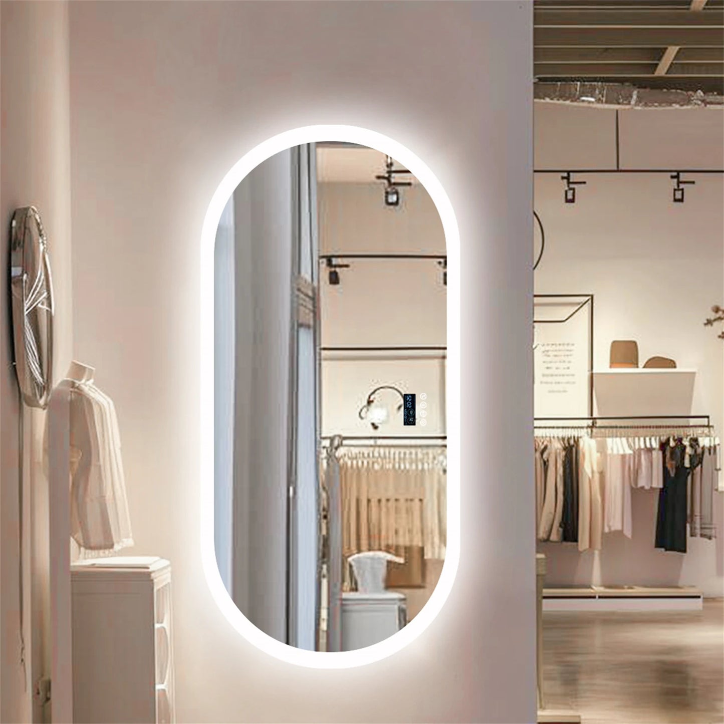 Borwart Oval LED Bathroom Mirror With Bluetooth And Anti Fog