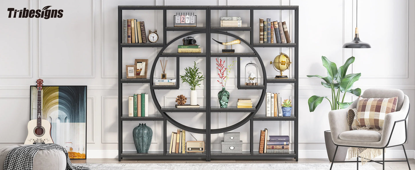 Tribesigns Industrial 5 Tier Etagere Bookcase Freestanding Organizer