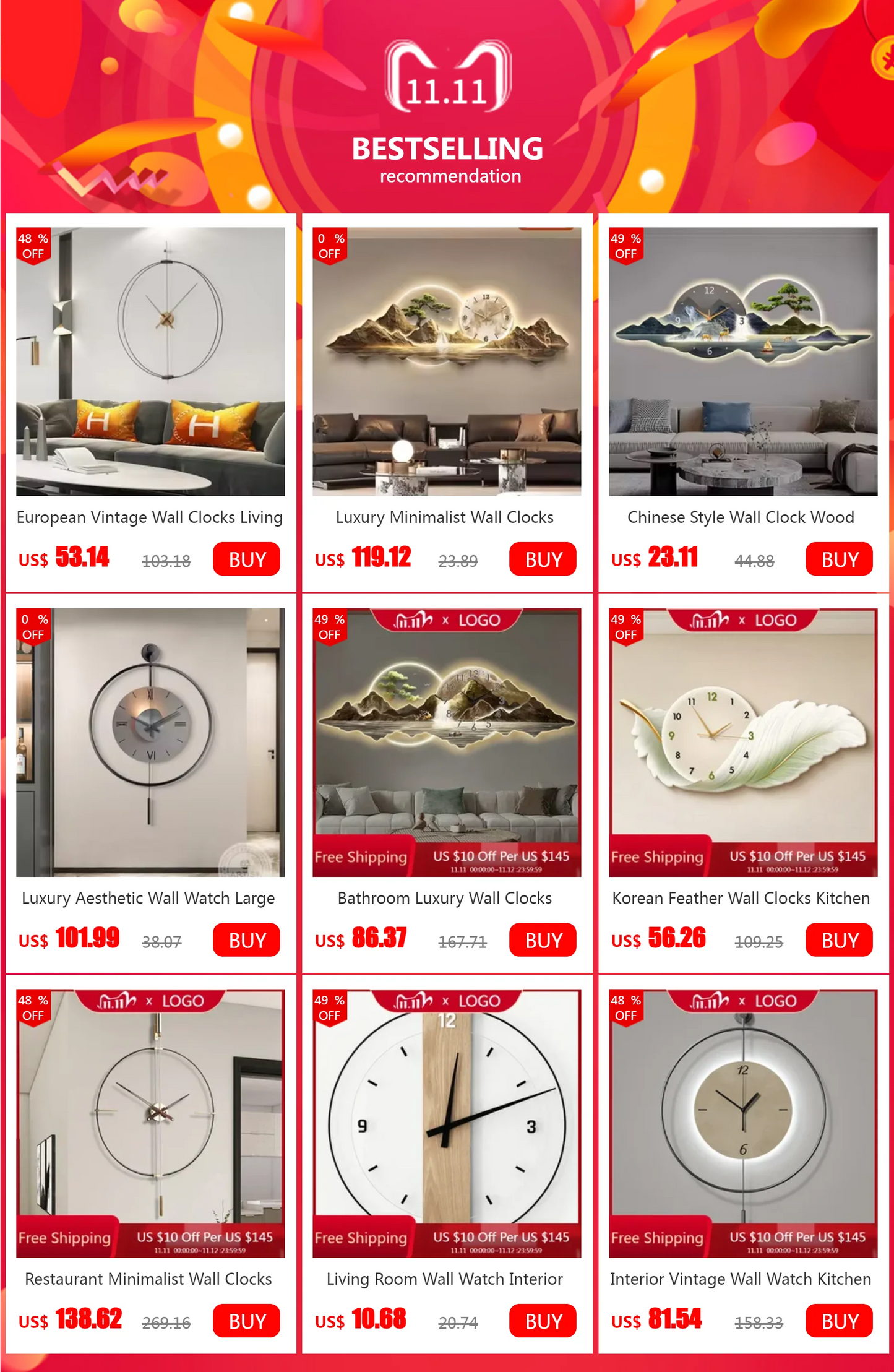 Minimalist Wall Clock With Quartz Mechanism For Living Room Decor