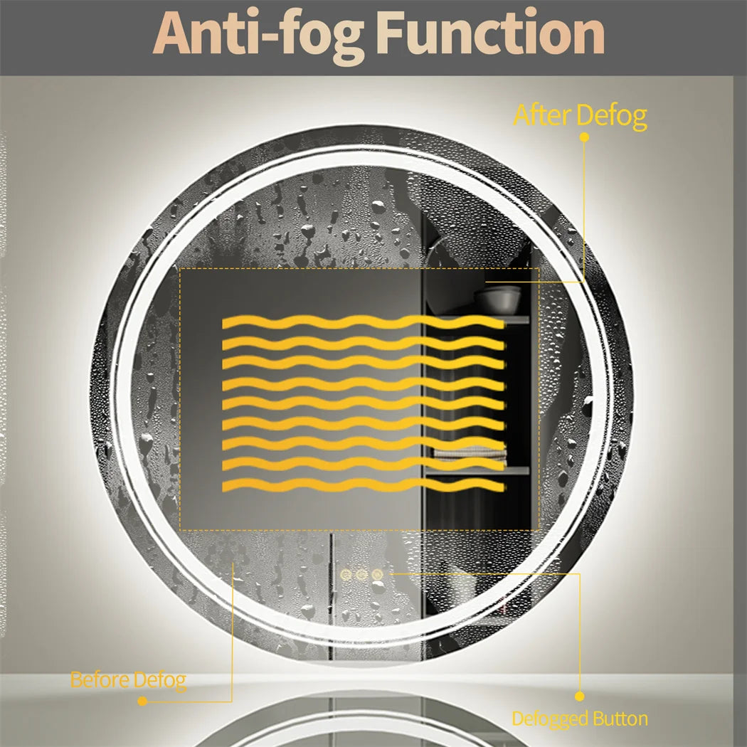 LUVODI Round Smart Mirror With Touch Screen And Illumination