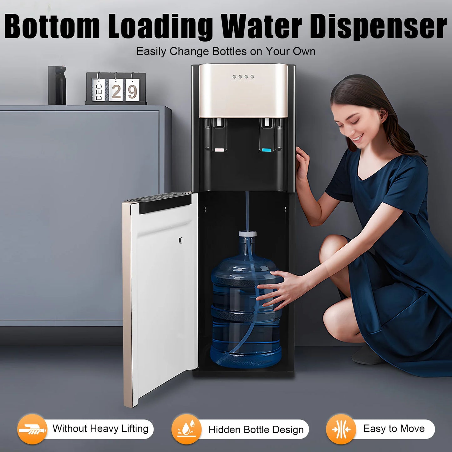 F880 Bottom Loading Water Dispenser With Heating And Cooling