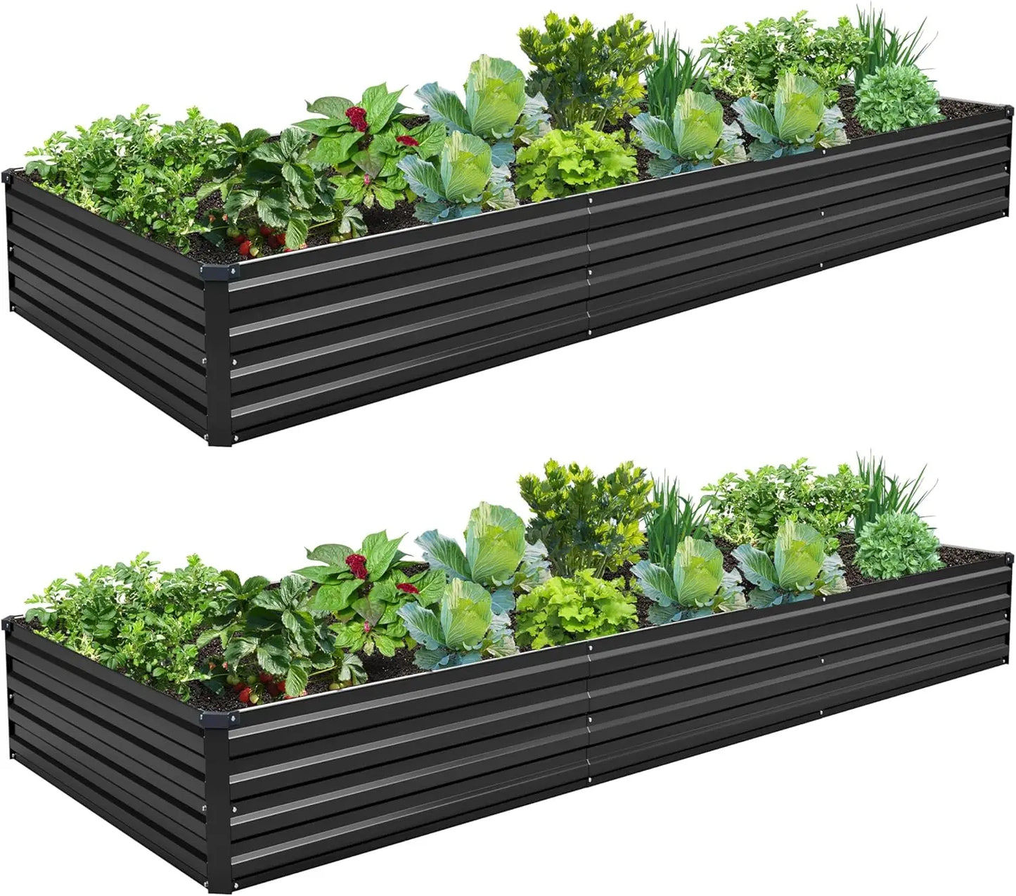 Galvanized Steel Raised Garden Bed Kit for Vegetables and Herbs