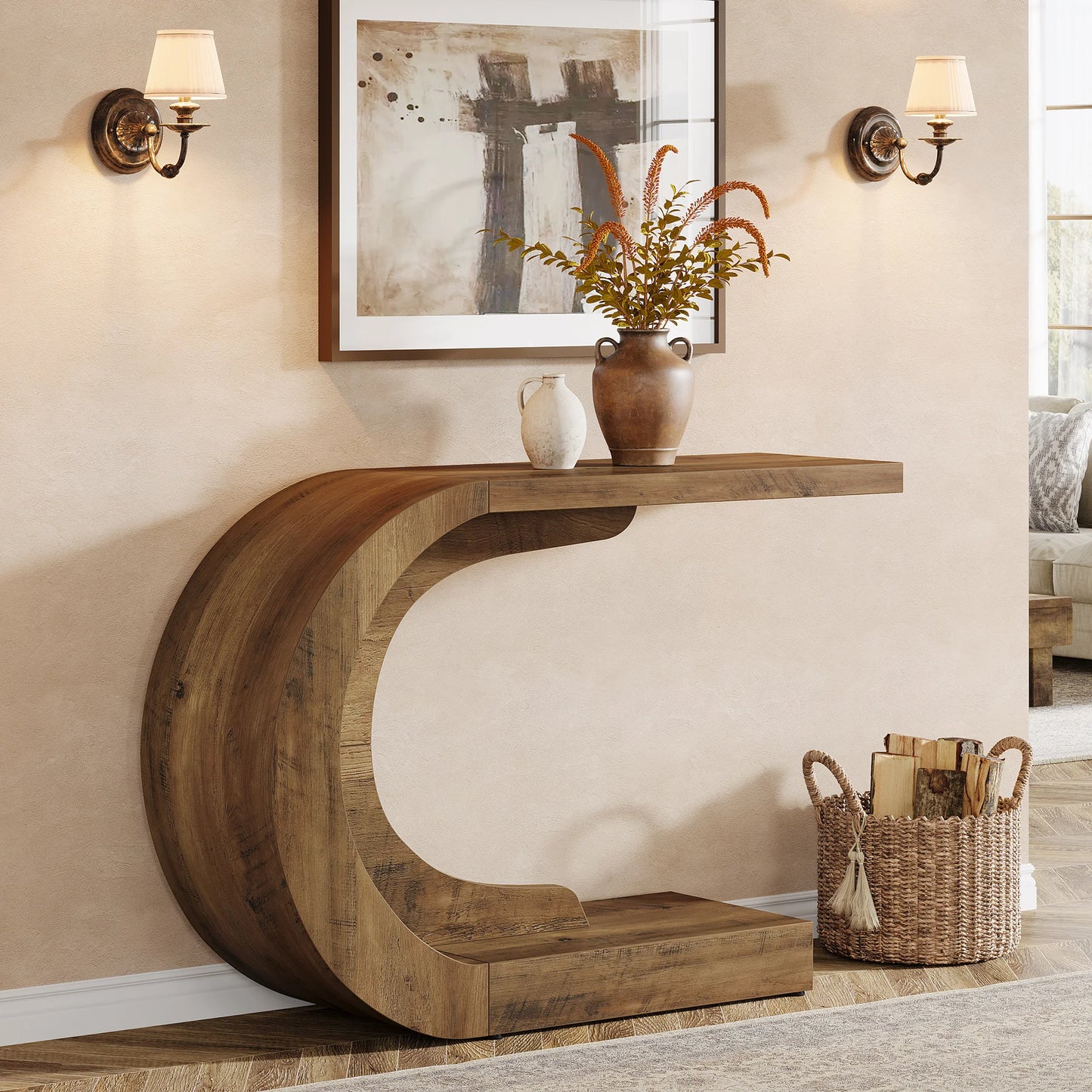 Tribesigns Mid-Century Modern Console Table for Entryway