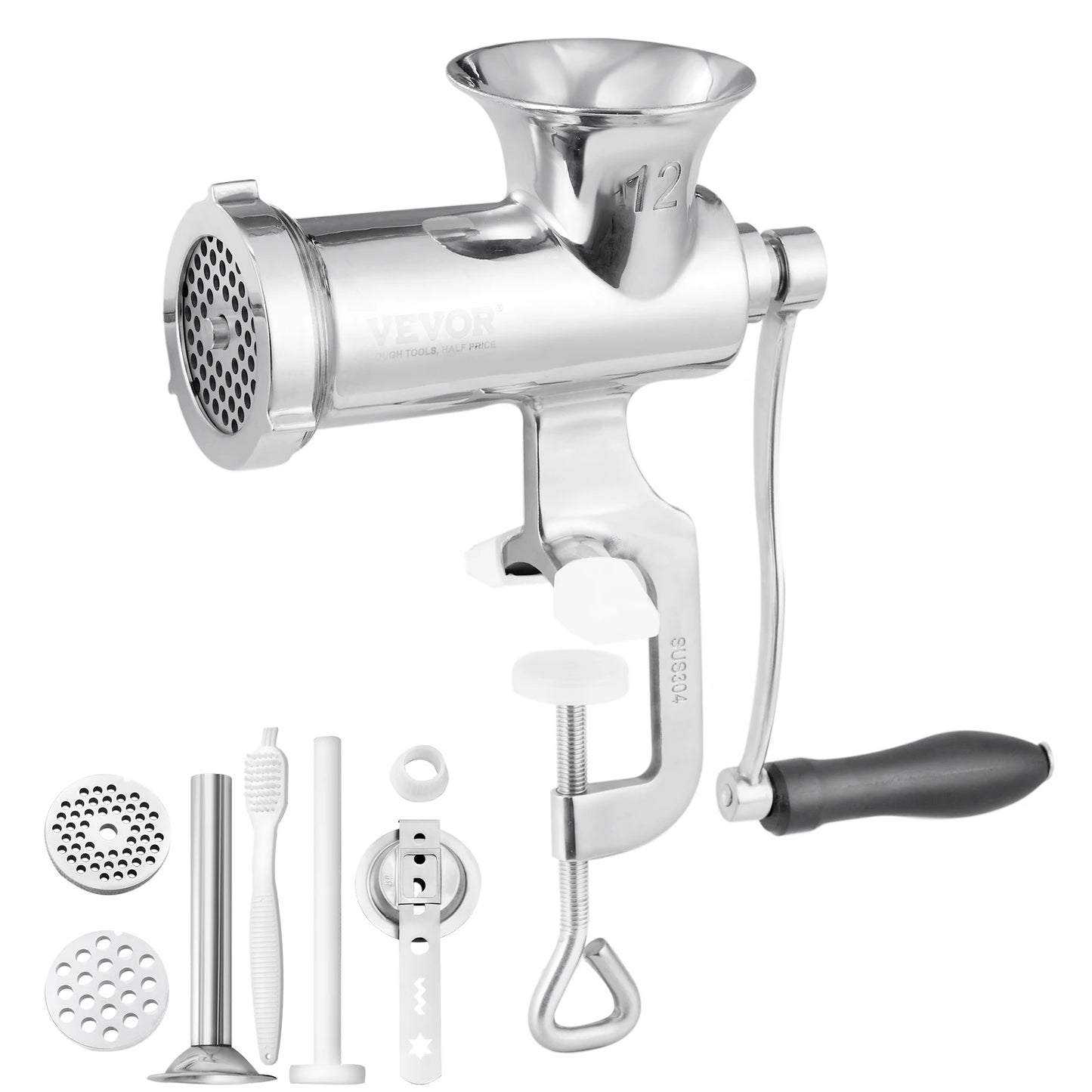 SucceBuy Manual Meat Grinder Stainless Steel With Table Clamp