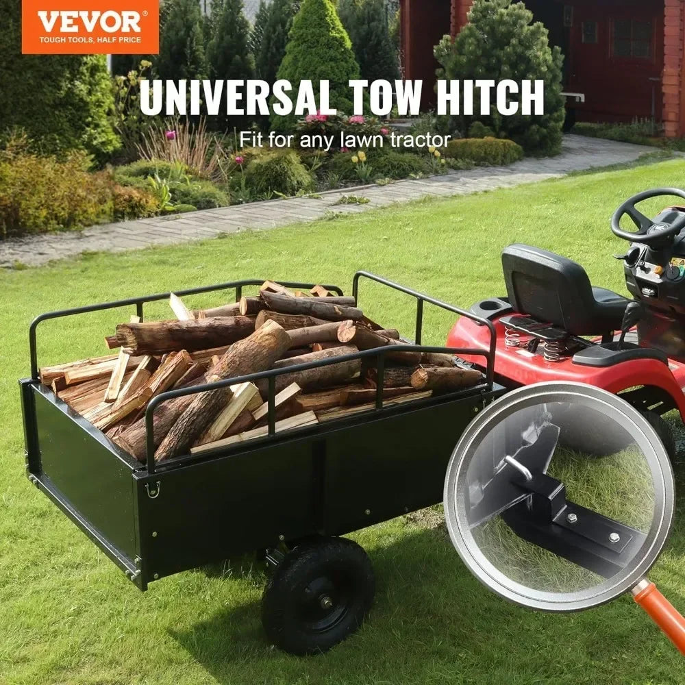 XMSJ Heavy Duty Dump Cart For ATV Trailer 750lb 15CuFt