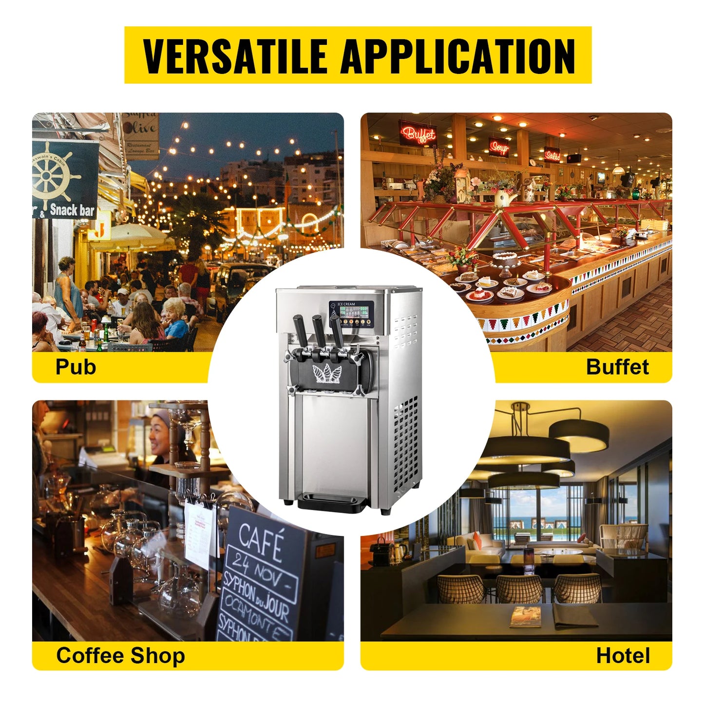 VEVOR Ice Cream Machine A168 1200W Compressor Maker with LCD
