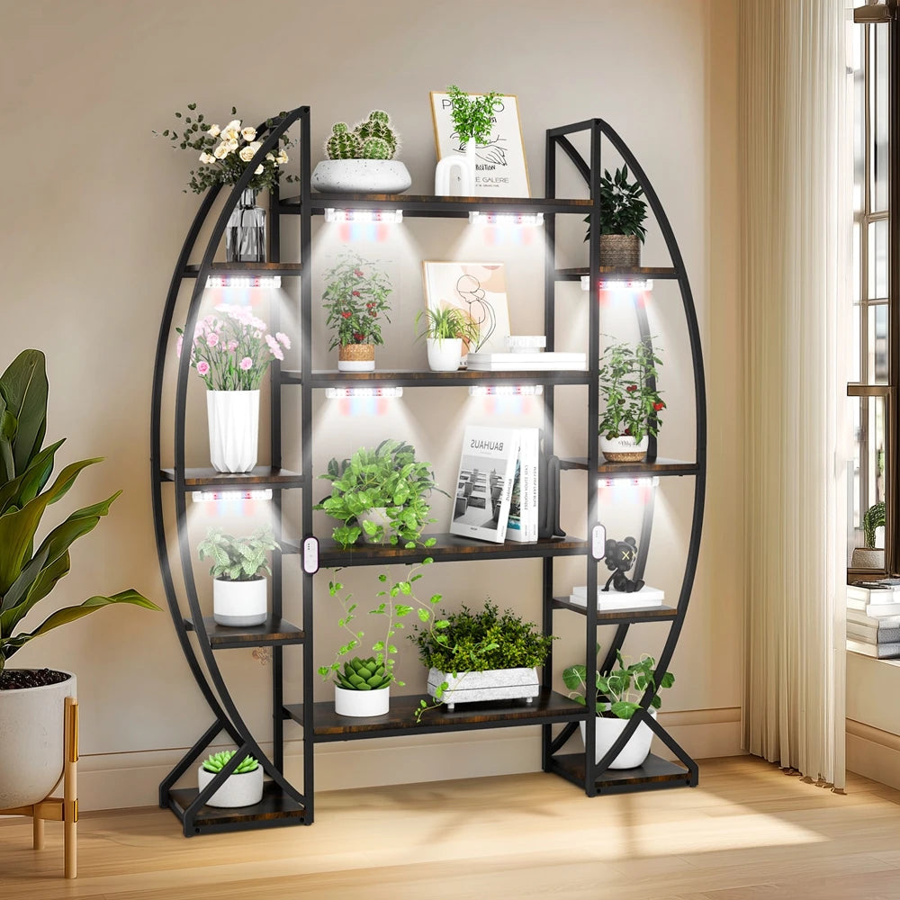 Half Moon Shape Plant Stand Industrial Multilayer Shelf Rack