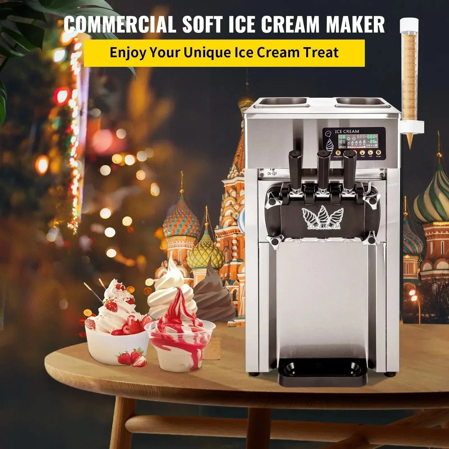 VEVOR Ice Cream Machine A168 1200W Compressor Maker with LCD
