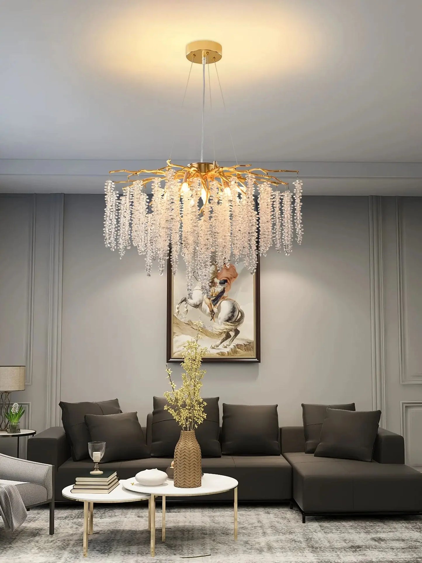 Modern Luxury Chandelier With Tree Branch Design And Tassels