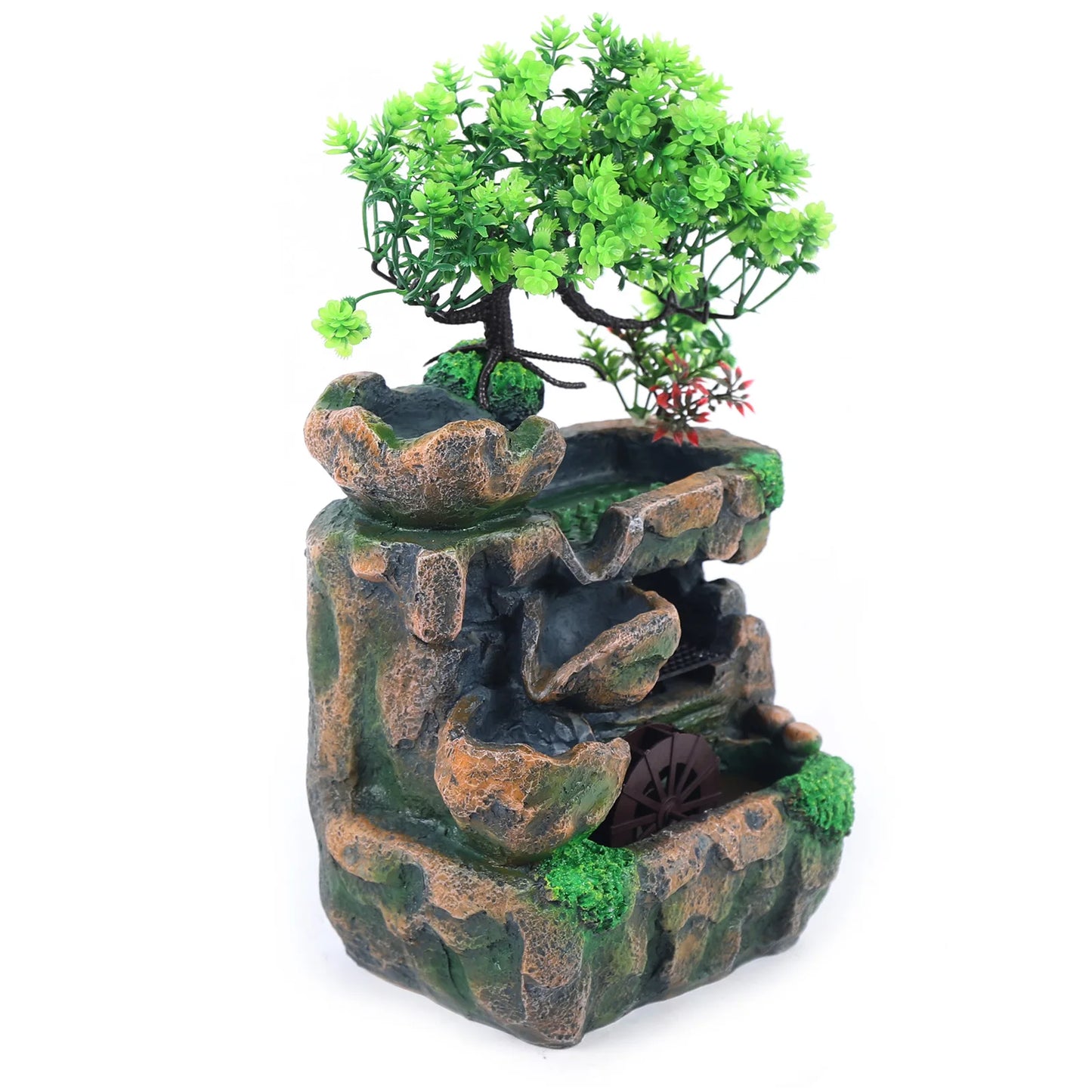 Indoor Desktop Fountain Waterfall Decor With Color Changing LED Lighting