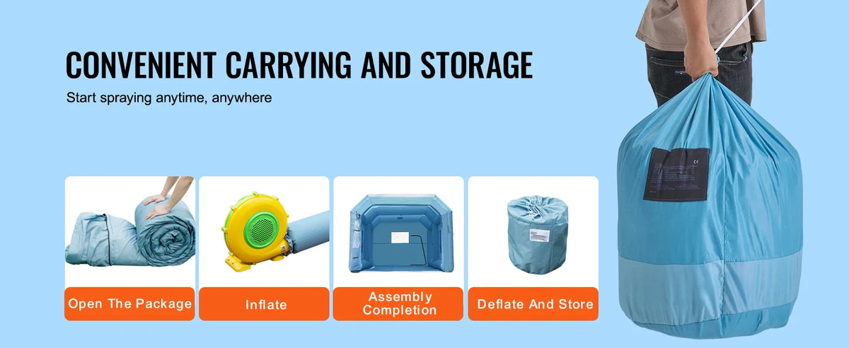 Inflatable Paint Booth With Powerful Blowers And Air Filter System