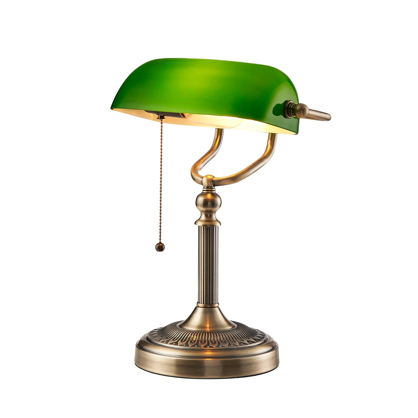 Newrays Banker Style Plug-In Table Lamp With Zipper Switch