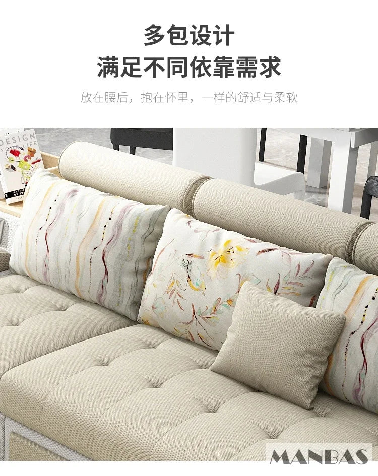 Linlamlim U Shaped Fabric Sofa Set With Usb And Stools