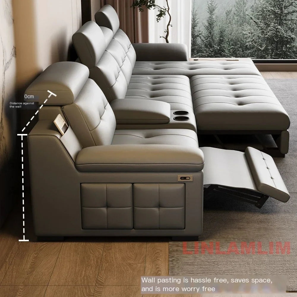 Linlamlim Electric Reclining Sectional Sofa Bed With Cup Holder