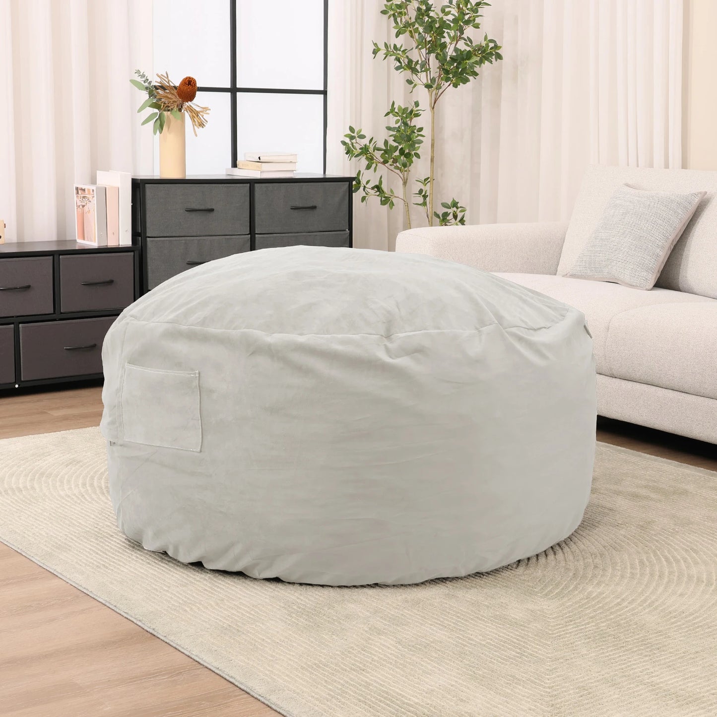 Bean Bag Chair With Removable Washable Cover For Living Room