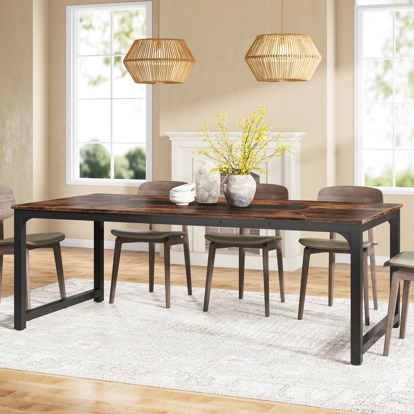 Tribesigns Rectangular Dining Table For 6 To 8 People