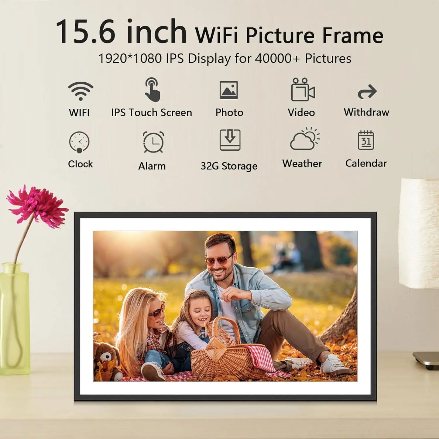 SSA 32GB WiFi Digital Photo Frame Full HD Touch Screen