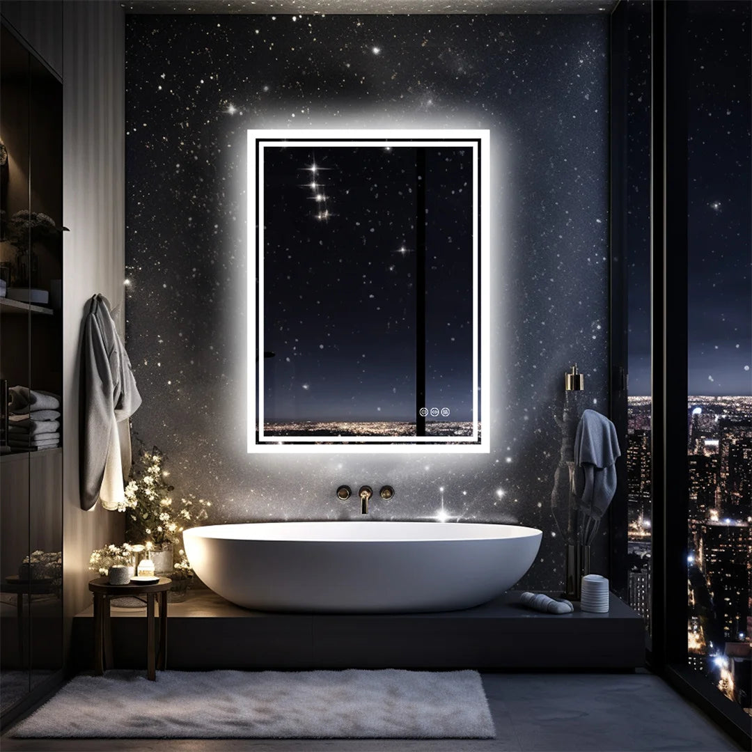 LUVODI Illuminated Backlit Bathroom Mirror With Dimmable LED Defog