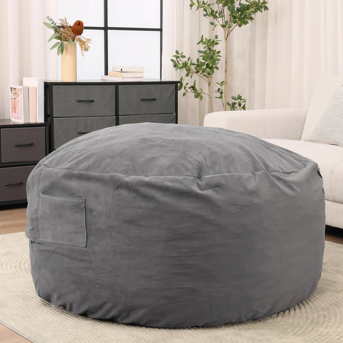 Bean Bag Chair With Removable Washable Cover For Living Room
